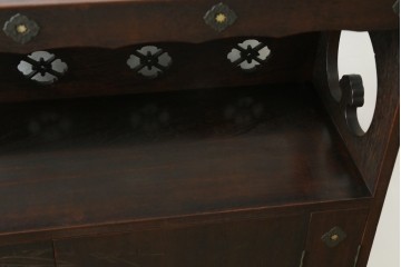 和製アンティーク　彫刻家　山根八春(やまねやつはる、はっしゅん)　吉祥モチーフが散りばめられた収納棚　(R-062413)