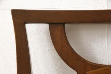 中古　DREXEL HERITAGE(ドレクセルヘリテイジ)　クラシカルな佇まいとストライプのファブリックがお洒落なチェア(ダイニングチェア、椅子、イス)(R-062424)