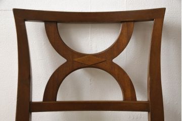 中古　DREXEL HERITAGE(ドレクセルヘリテイジ)　クラシカルな佇まいとストライプのファブリックがお洒落なチェア(ダイニングチェア、椅子、イス)(R-062424)