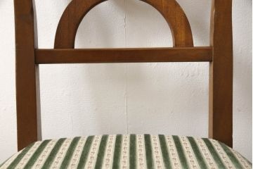 中古　DREXEL HERITAGE(ドレクセルヘリテイジ)　クラシカルな佇まいとストライプのファブリックがお洒落なチェア(ダイニングチェア、椅子、イス)(R-062424)