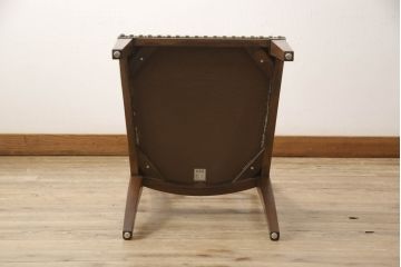 中古　DREXEL HERITAGE(ドレクセルヘリテイジ)　クラシカルな佇まいとストライプのファブリックがお洒落なチェア(ダイニングチェア、椅子、イス)(R-062424)