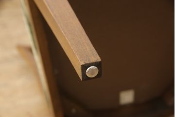 中古　DREXEL HERITAGE(ドレクセルヘリテイジ)　クラシカルな佇まいとストライプのファブリックがお洒落なチェア(ダイニングチェア、椅子、イス)(R-062424)