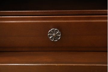 和製ビンテージ　国会議事堂納品の高級家具メーカー　徳田家具　細部まで丁寧につくりこまれた重厚感たっぷりの両袖デスク(ワークデスク、机、在宅用、在宅ワーク、ヴィンテージ)(R-062426)
