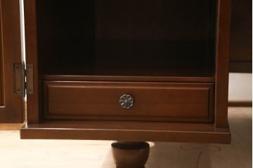 和製ビンテージ　国会議事堂納品の高級家具メーカー　徳田家具　細部まで丁寧につくりこまれた重厚感たっぷりの両袖デスク(ワークデスク、机、在宅用、在宅ワーク、ヴィンテージ)(R-062426)