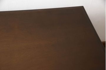 和製ビンテージ　国会議事堂納品の高級家具メーカー　徳田家具　細部まで丁寧につくりこまれた重厚感たっぷりの両袖デスク(ワークデスク、机、在宅用、在宅ワーク、ヴィンテージ)(R-062426)
