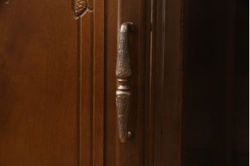 和製ビンテージ　国会議事堂納品の高級家具メーカー　徳田家具　細部まで丁寧につくりこまれた重厚感たっぷりの両袖デスク(ワークデスク、机、在宅用、在宅ワーク、ヴィンテージ)(R-062426)