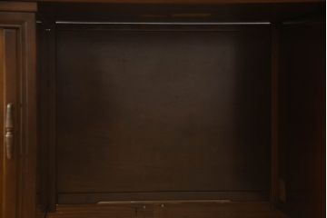 和製ビンテージ　国会議事堂納品の高級家具メーカー　徳田家具　細部まで丁寧につくりこまれた重厚感たっぷりの両袖デスク(ワークデスク、机、在宅用、在宅ワーク、ヴィンテージ)(R-062426)
