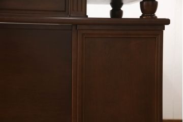 和製ビンテージ　国会議事堂納品の高級家具メーカー　徳田家具　細部まで丁寧につくりこまれた重厚感たっぷりの両袖デスク(ワークデスク、机、在宅用、在宅ワーク、ヴィンテージ)(R-062426)
