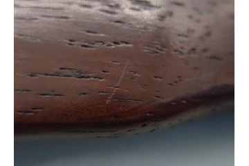 時代物　唐木台座付き　造形美に目を奪われる水石(盆石、鑑賞石、置物、置き物、ディスプレイ、箱付き)(R-062433)