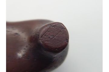 時代物　唐木台座付き　造形美に目を奪われる水石(盆石、鑑賞石、置物、置き物、ディスプレイ、箱付き)(R-062433)