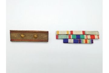 旧日本軍　陸軍中将肩章　従軍記章　8勲章&略綬4点(8連吊りホルダー付き、連結金具、大禮(大礼)記念章/紀元二千六百年祝典記念章/帝都復興記念章など)(R-062454)