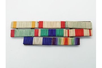 旧日本軍　陸軍中将肩章　従軍記章　8勲章&略綬4点(8連吊りホルダー付き、連結金具、大禮(大礼)記念章/紀元二千六百年祝典記念章/帝都復興記念章など)(R-062454)