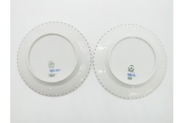 デンマーク　ROYAL COPENHAGEN(ロイヤルコペンハーゲン) ブルーフルーテッド　フルレース　約17cm　洗練された美しさを放つ皿2客セット(プレート、洋食器)(定価約66000円)(R-062455)