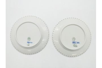デンマーク　ROYAL COPENHAGEN(ロイヤルコペンハーゲン) ブルーフルーテッド　フルレース　約17cm　洗練された美しさを放つ皿2客セット(プレート、洋食器)(定価約66000円)(R-062459)