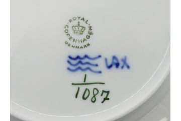 デンマーク　ROYAL COPENHAGEN(ロイヤルコペンハーゲン) ブルーフルーテッド　フルレース　約17cm　洗練された美しさを放つ皿2客セット(プレート、洋食器)(定価約66000円)(R-062459)