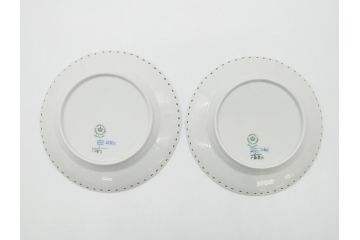 デンマーク　ROYAL COPENHAGEN(ロイヤルコペンハーゲン) ブルーフルーテッド　フルレース　約17cm　洗練された美しさを放つ皿2客セット(プレート、洋食器)(定価約66000円)(R-062460)