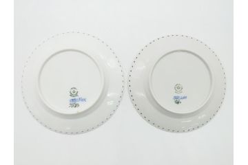 デンマーク　ROYAL COPENHAGEN(ロイヤルコペンハーゲン) ブルーフルーテッド　フルレース　約17cm　洗練された美しさを放つ皿2客セット(プレート、洋食器)(定価約66000円)(R-062462)