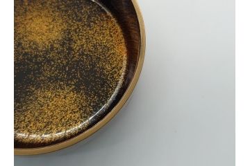 蒔絵師　西條一斉　高蒔絵　梨地　氷梅　中棗(茶道具、茶入、漆器、木製、共箱付き)(R-062467)