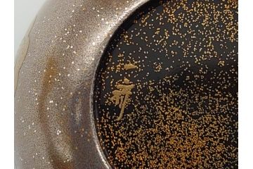 蒔絵師　西條一斉　高蒔絵　梨地　氷梅　中棗(茶道具、茶入、漆器、木製、共箱付き)(R-062467)