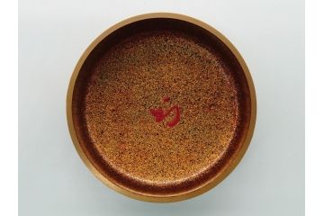 極上品!　吉田華正作　十二代　中誠宗也　尋牛斎書付　松島　蒔絵　金粉溜　内梨子地　大棗(在判あり、共箱付き、外箱付き、茶道具、茶入、茶筒)(R-062470)