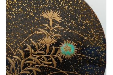 吉田華正作　撫子　金彩　螺鈿　香合(茶道具、小物入れ、共箱付き)(R-062471)