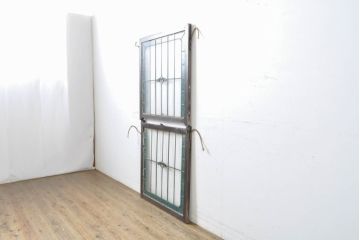 アンティーク建具　ステンドグラスがアクセントの上げ下げ窓(ガラス窓、建具)(R-062480)