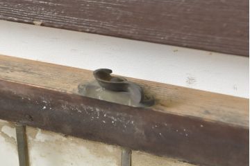 アンティーク建具　ステンドグラスがアクセントの上げ下げ窓(ガラス窓、建具)(R-062480)