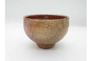 人間国宝　島岡達三　益子焼　窯変　象嵌　5.8寸　約17.4cm　縄文片口(鉢、共箱付き、和食器、和皿、五寸八分、民芸陶器)(R-062482)