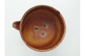 人間国宝　島岡達三　益子焼　窯変　象嵌　5.8寸　約17.4cm　縄文片口(鉢、共箱付き、和食器、和皿、五寸八分、民芸陶器)(R-062482)