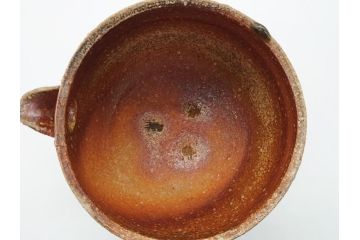 人間国宝　島岡達三　益子焼　窯変　象嵌　5.8寸　約17.4cm　縄文片口(鉢、共箱付き、和食器、和皿、五寸八分、民芸陶器)(R-062482)