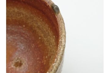 人間国宝　島岡達三　益子焼　窯変　象嵌　5.8寸　約17.4cm　縄文片口(鉢、共箱付き、和食器、和皿、五寸八分、民芸陶器)(R-062482)
