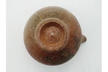 人間国宝　島岡達三　益子焼　窯変　象嵌　5.8寸　約17.4cm　縄文片口(鉢、共箱付き、和食器、和皿、五寸八分、民芸陶器)(R-062482)