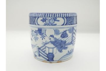 丹山窯　小峠葛芳　古染付写　水指(茶道具、共箱付き、外箱付き)(R-062483)
