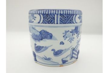 丹山窯　小峠葛芳　古染付写　水指(茶道具、共箱付き、外箱付き)(R-062483)