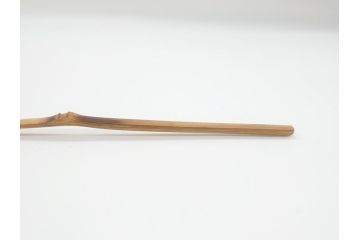 茶杓師　宝林寺　影林宗篤　福本積應書付　下削　銘入茶杓　浸竹クネ(竹、茶道具、筒付き、共箱付き、外箱付き)(R-062486)