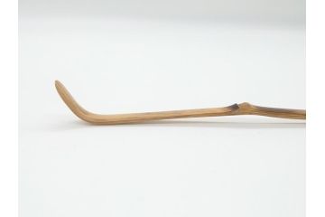 茶杓師　宝林寺　影林宗篤　福本積應書付　下削　銘入茶杓　浸竹クネ(竹、茶道具、筒付き、共箱付き、外箱付き)(R-062486)