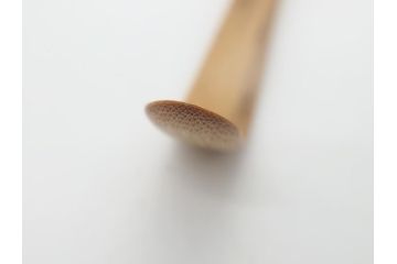茶杓師　宝林寺　影林宗篤　福本積應書付　下削　銘入茶杓　浸竹クネ(竹、茶道具、筒付き、共箱付き、外箱付き)(R-062486)