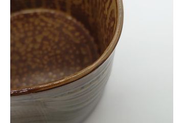 高取焼　十二代　中誠宗也　尋牛斎書付　耳付　四方水差(亀井味楽、共箱付き、茶道具)(R-062488)