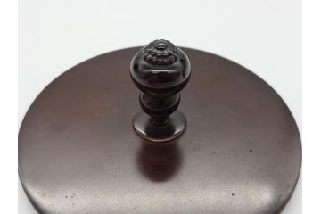 昭和58年　御釜師　名越弥五郎　唐銅蓋　瓢箪釜(水指、壺、壷、茶道具、共箱付き)(R-062489)