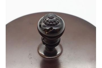 昭和58年　御釜師　名越弥五郎　唐銅蓋　瓢箪釜(水指、壺、壷、茶道具、共箱付き)(R-062489)