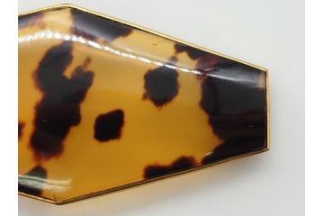 和製アンティーク　べっ甲(鼈甲)　着こなしのアクセントとなる帯留め(ヘキサゴン、六角形、帯締め、着物道具、和装小物、アクセサリー)(R-062491)