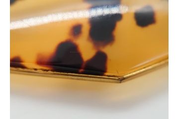 和製アンティーク　べっ甲(鼈甲)　着こなしのアクセントとなる帯留め(ヘキサゴン、六角形、帯締め、着物道具、和装小物、アクセサリー)(R-062491)