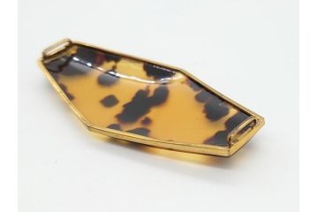 和製アンティーク　べっ甲(鼈甲)　着こなしのアクセントとなる帯留め(ヘキサゴン、六角形、帯締め、着物道具、和装小物、アクセサリー)(R-062491)