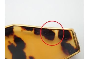 和製アンティーク　べっ甲(鼈甲)　着こなしのアクセントとなる帯留め(ヘキサゴン、六角形、帯締め、着物道具、和装小物、アクセサリー)(R-062491)
