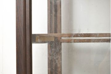 和製アンティーク　大正ロマン　大振り　総欅(ケヤキ)材　レトロな雰囲気が魅力のガラスケース(ショーケース、陳列棚、飾り棚)(R-062497)