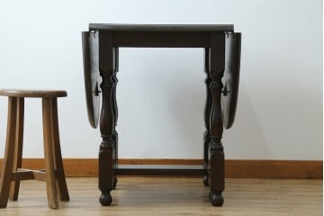 和製ビンテージ　昭和後期　松本民芸家具　M型バタフライ卓(楕円)　凝った脚のデザインが目を惹くバタフライテーブル　定価約28万　(R-062510)