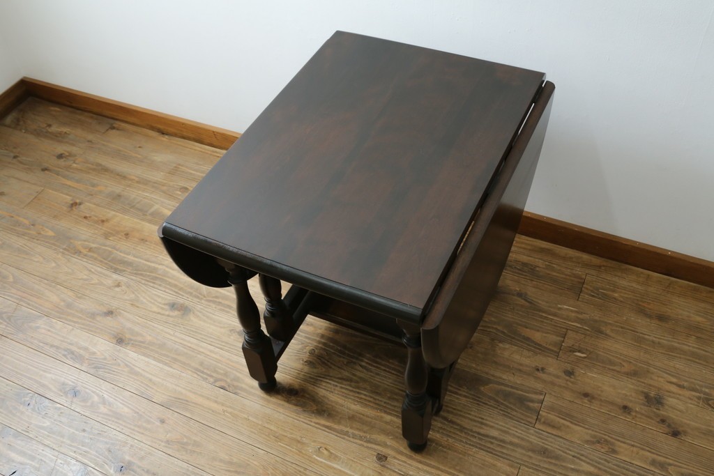 和製ビンテージ　昭和後期　松本民芸家具　M型バタフライ卓(楕円)　凝った脚のデザインが目を惹くバタフライテーブル　定価約28万　(R-062510)