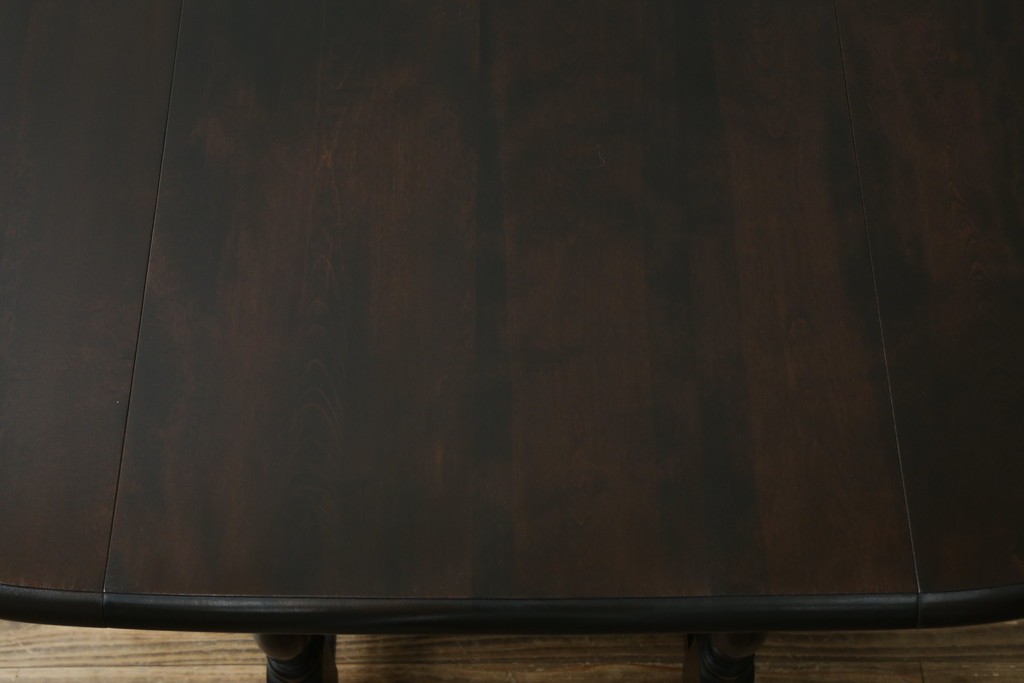 和製ビンテージ　昭和後期　松本民芸家具　M型バタフライ卓(楕円)　凝った脚のデザインが目を惹くバタフライテーブル　定価約28万　(R-062510)