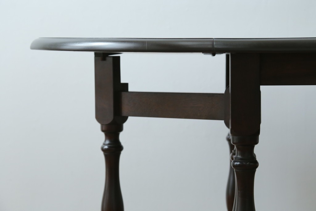 和製ビンテージ　昭和後期　松本民芸家具　M型バタフライ卓(楕円)　凝った脚のデザインが目を惹くバタフライテーブル　定価約28万　(R-062510)