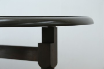 和製ビンテージ　昭和後期　松本民芸家具　M型バタフライ卓(楕円)　凝った脚のデザインが目を惹くバタフライテーブル　定価約28万　(R-062510)